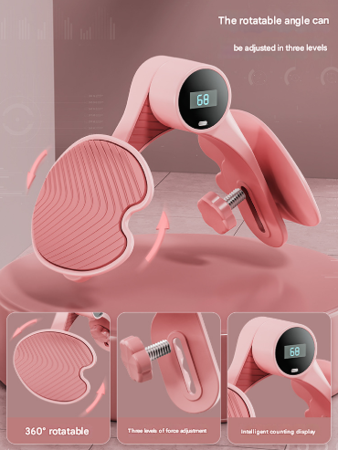 Pink Smart Kegel & Thigh Master With Counter Adjustable Pelvic Floor Strengthening Device For Women Inner Glute Toner