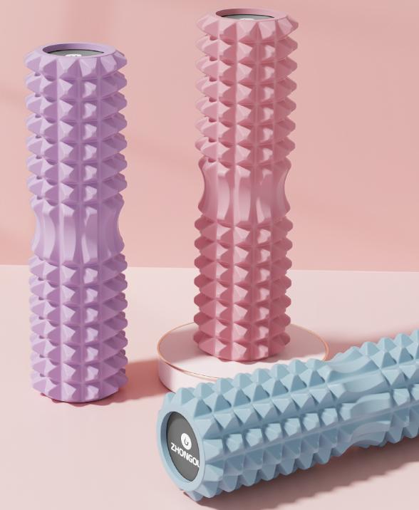Blue High Density 3D Trigger Point Foam Roller Solid Core Massager For Deep Tissue Muscle Recovery & Yoga