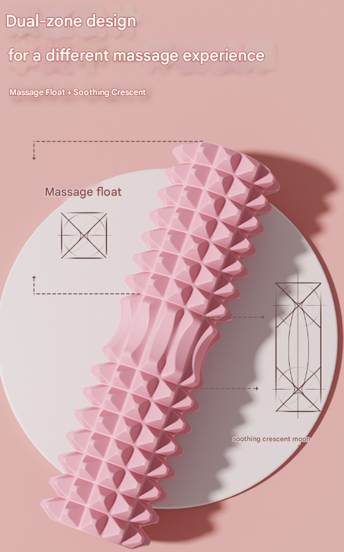 Blue High Density 3D Trigger Point Foam Roller Solid Core Massager For Deep Tissue Muscle Recovery & Yoga