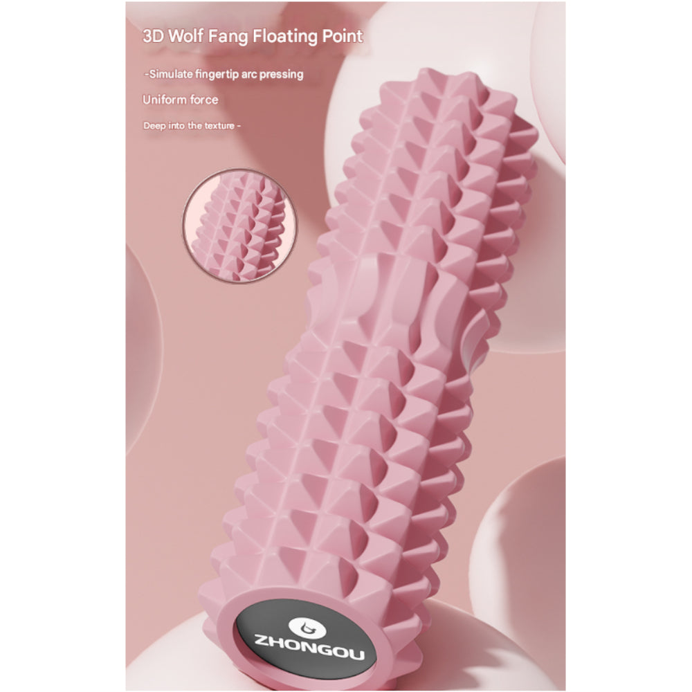 Blue High Density 3D Trigger Point Foam Roller Solid Core Massager For Deep Tissue Muscle Recovery & Yoga
