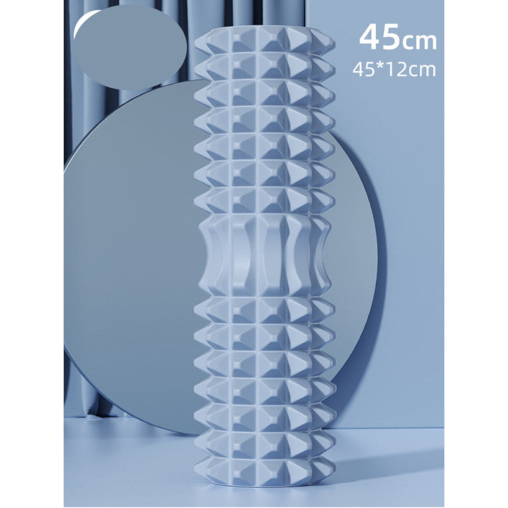 Blue High Density 3D Trigger Point Foam Roller Solid Core Massager For Deep Tissue Muscle Recovery & Yoga