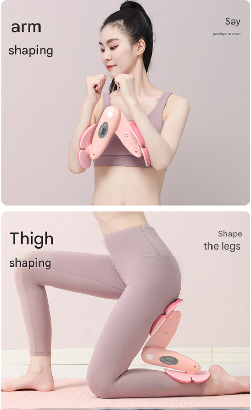 Pink Smart Kegel & Thigh Master With Digital Counter Adjustable Pelvic Floor Trainer For Women's Home Workout