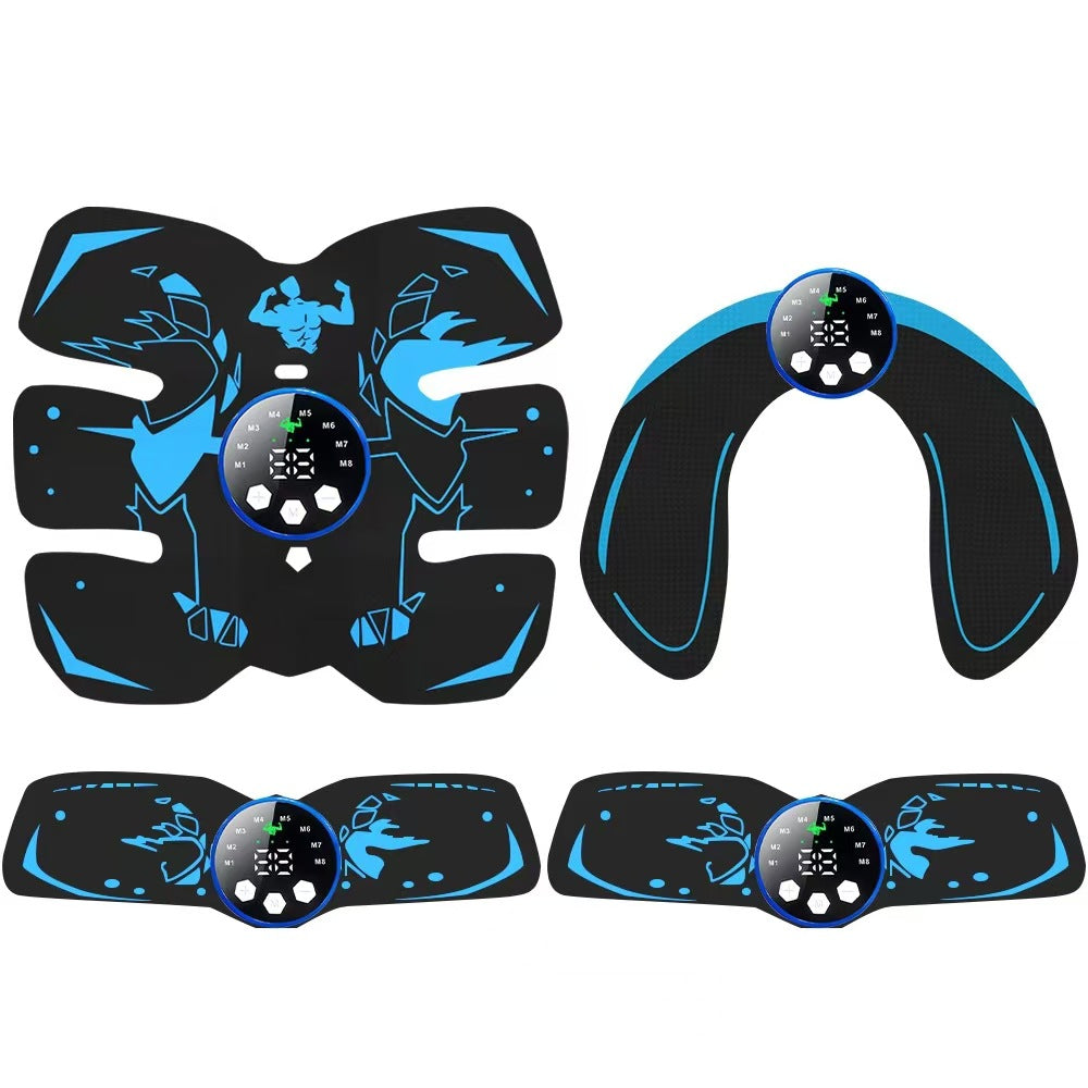 Black And Blue Ultimate Ems Muscle Stimulator Kit Usb Rechargeable Abdominal & Full Body Toner For Abs Arms Glutes