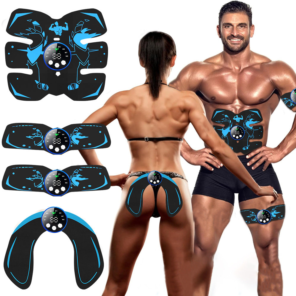 Black And Blue Ultimate Ems Muscle Stimulator Kit Usb Rechargeable Abdominal & Full Body Toner For Abs Arms Glutes