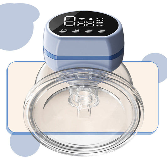 Blue Hands Free Wearable Electric Breast Pump Portable Quiet & Rechargeable With Led Display