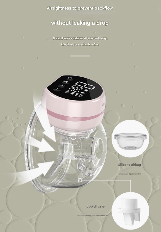 Blue Hands Free Wearable Electric Breast Pump Portable Quiet & Rechargeable With Led Display