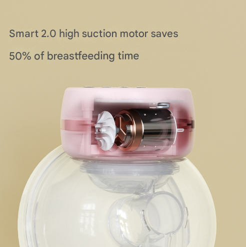 Blue Hands Free Wearable Electric Breast Pump Portable Quiet & Rechargeable With Led Display