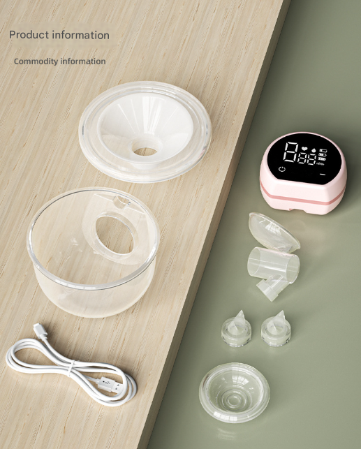 Blue Hands Free Wearable Electric Breast Pump Portable Quiet & Rechargeable With Led Display