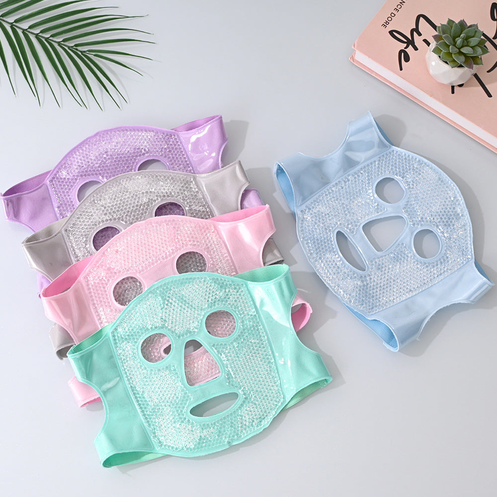 Pink Reusable Cooling Gel Bead Face Mask And Eye Set Soothing Therapy For Puffy Eyes Headaches Facial Relaxation