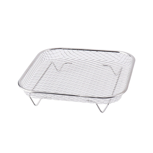 Silver 3-Pack Stackable Air Fryer Racks Food Grade Stainless Steel Multi-Layer Dehydrator & Crisper Tray Accessory