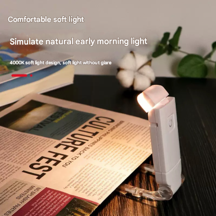 2 Pcs Blue Usb Rechargeable Clip On Led Book Light 3 Color Modes & Dimmable Brightness For Eye Caring Reading