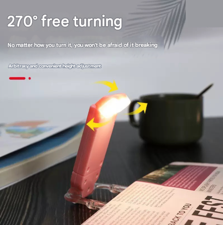 2 Pcs Blue Usb Rechargeable Clip On Led Book Light 3 Color Modes & Dimmable Brightness For Eye Caring Reading