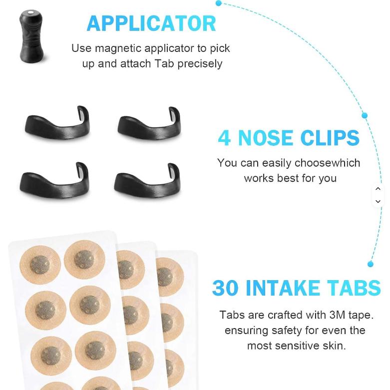 Black Round Anti Snoring Patch Set (30 Pairs Of Patches) Magnetic Nasal Dilator Kit For Relief Reusable Multi Size Sleep