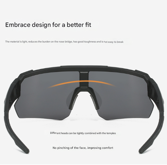 Black Temples And Orange Lenses Unisex Sport Cycling Sunglasses Lightweight Wraparound Eyewear For Running & Outdoor Act