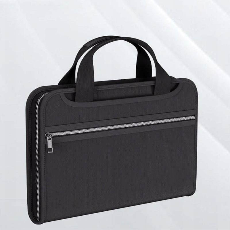 Fireproof & Waterproof Expanding File Folder Organizer With Zipper Large Capacity Document Safe Bag(Silver Handle Model)