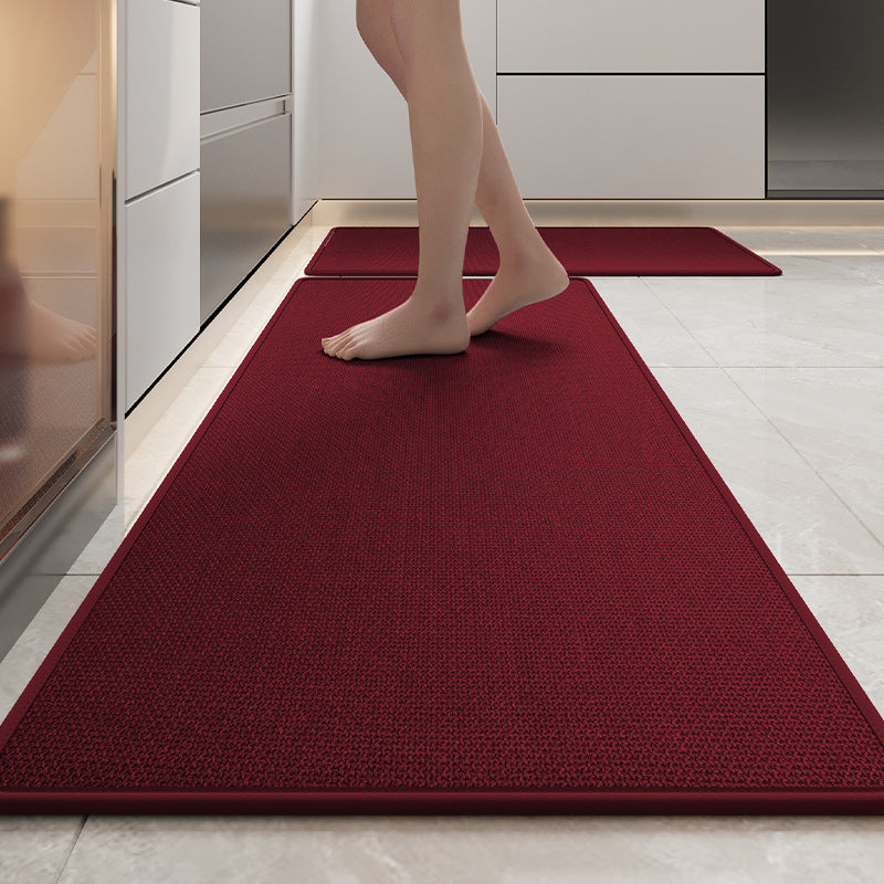 Absorbent & Dirt Resistant Woven Kitchen Mat Non Slip Runner Rug For Home(Style Red)