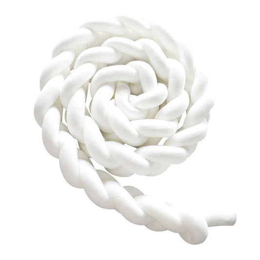 White 2M Nordic 3 Strand Hand Braided Knot Long Pillow Soft Plush Sofa Cushion Room Decor For Bedroom & Living