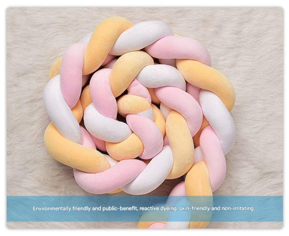White 2M Nordic 3 Strand Hand Braided Knot Long Pillow Soft Plush Sofa Cushion Room Decor For Bedroom & Living