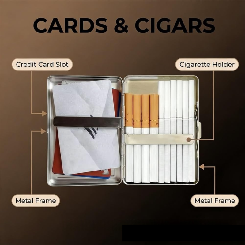 Retro Metal Card Cash & Cigarette Case With Fixed Clip Leopard Artistic Slim Wallet (10.3X6x2cm)