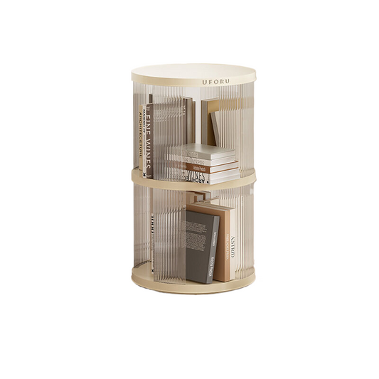 Elosung Rotating Storage Circular Bookshelf 2 Layers