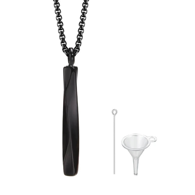 Vnox Stainless Steel Mobius Bar Pendant Necklace For Men Cremation Ashes Jewelry