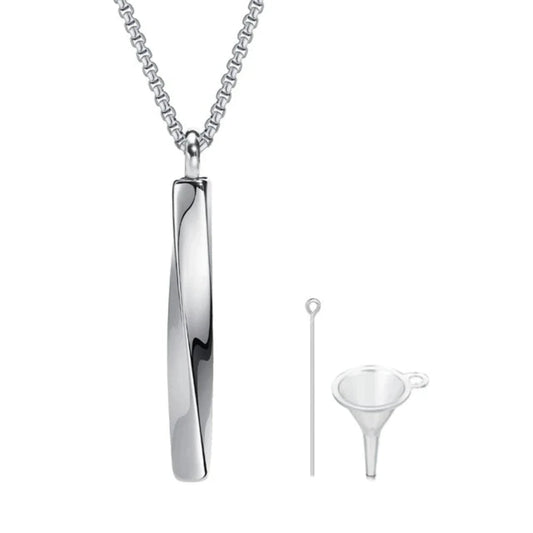 Vnox Stainless Steel Mobius Bar Pendant Necklace For Men Cremation Ashes Jewelry