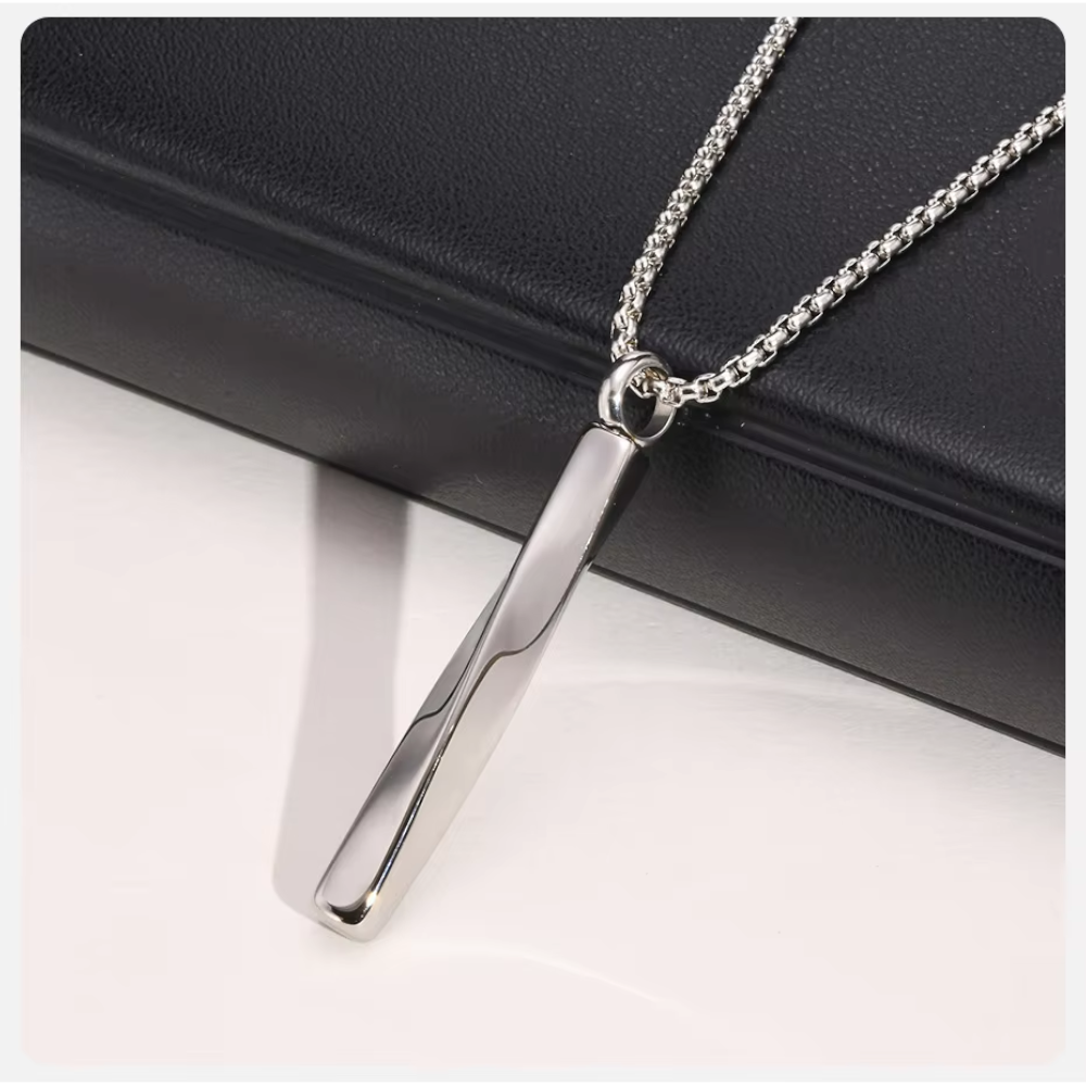 Vnox Stainless Steel Mobius Bar Pendant Necklace For Men Cremation Ashes Jewelry