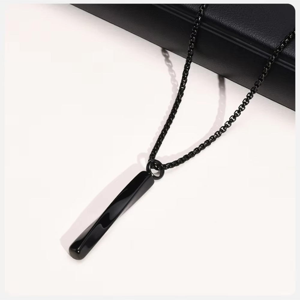 Vnox Stainless Steel Mobius Bar Pendant Necklace For Men Cremation Ashes Jewelry