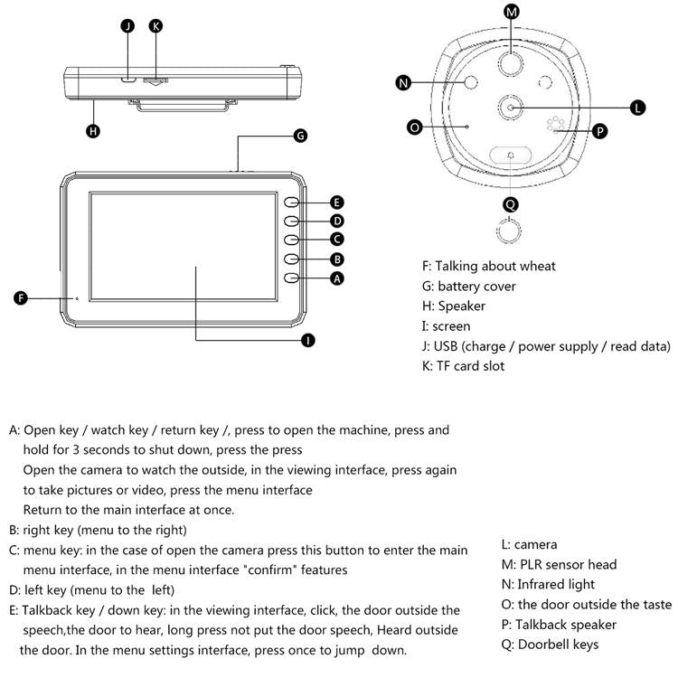 Smart Doorbell With 4.3 Inch Display And Motion Detection