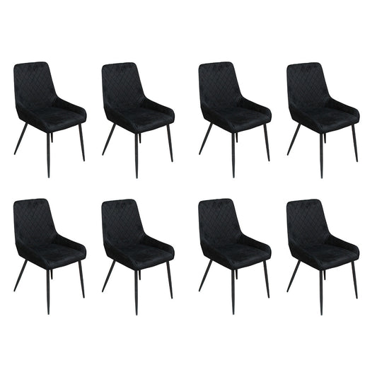 Dining Chairs X 8 Padded Seat Soft Velvet