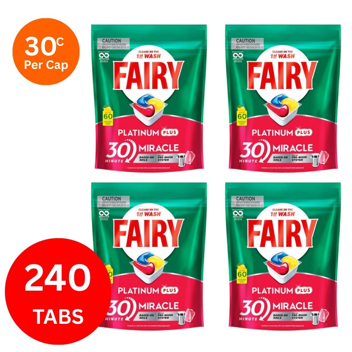 Fairy Platinum Plus X 240 Lemon Dishwasher Tablets