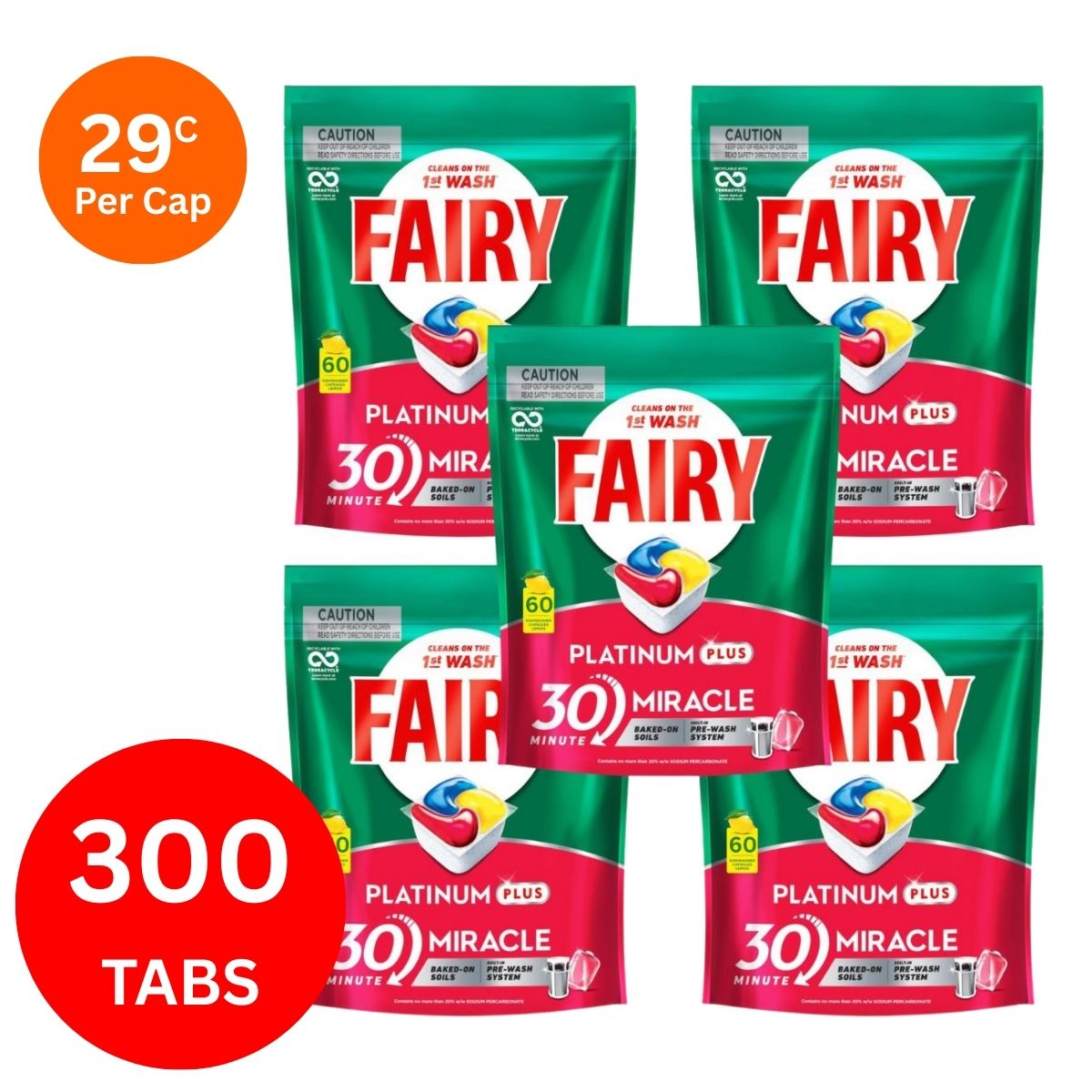 Fairy Platinum Plus X 300 Lemon Dishwasher Tablets
