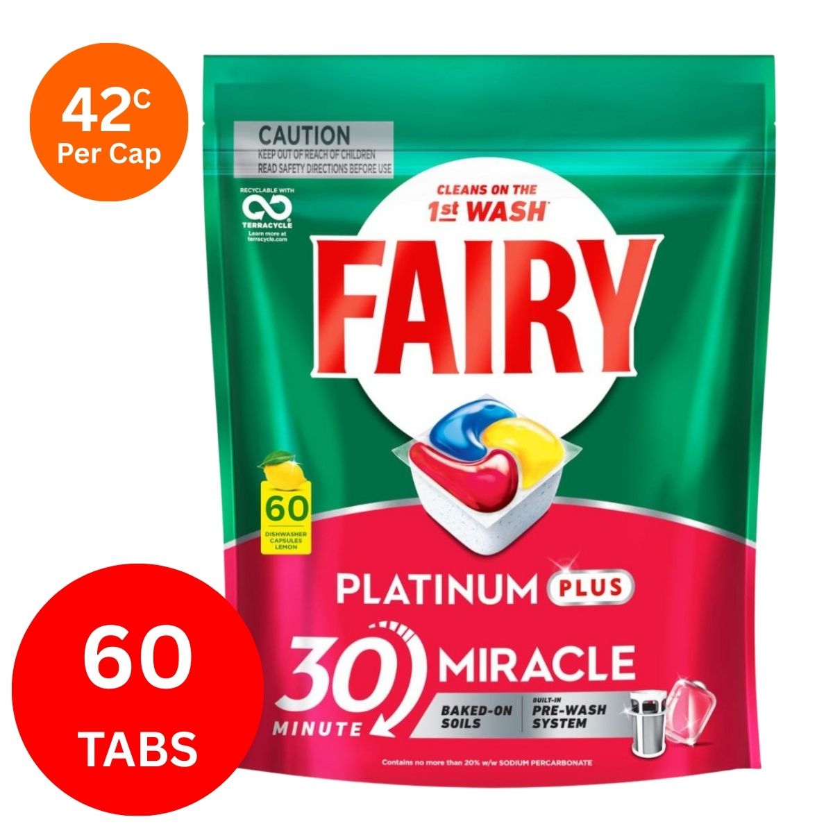 Fairy Platinum Plus X 60 Lemon Dishwasher Tablets