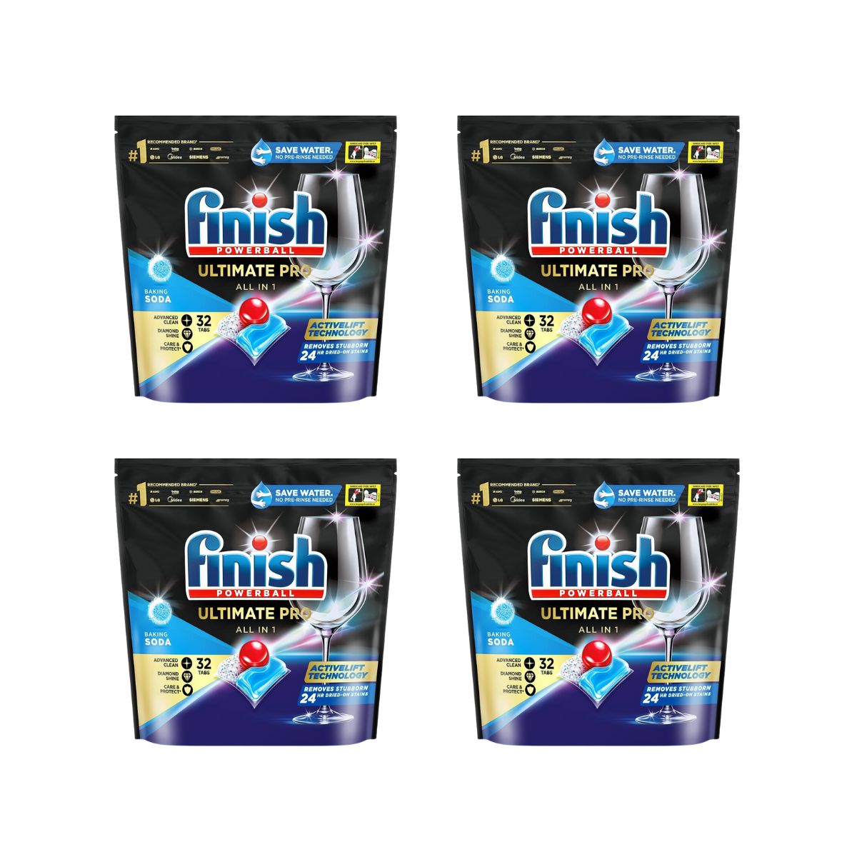 Finish Ultimate Pro 128 Baking Soda Dishwasher Tablets