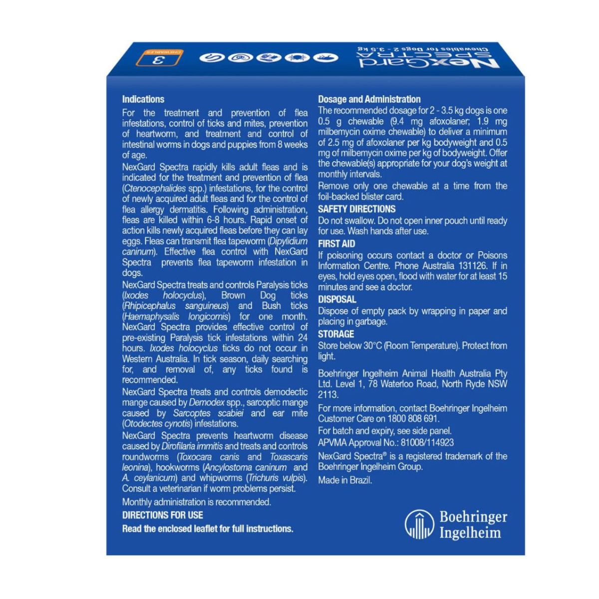 Nexgard Spectra Dogs 1.35 3.5Kg 3Pk