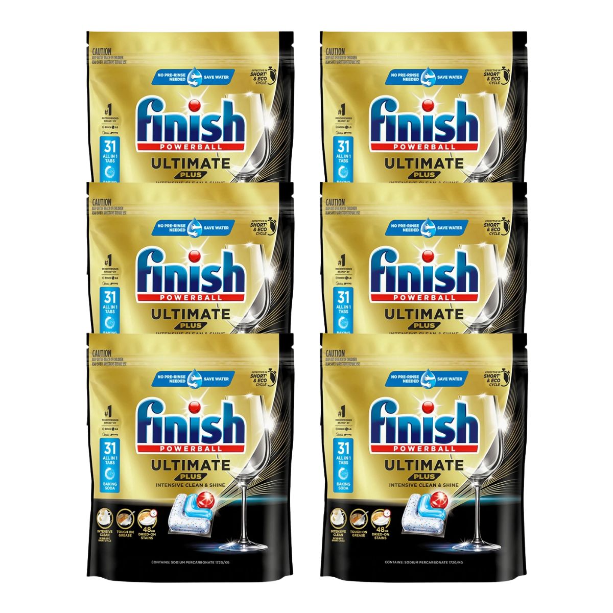 Finish Ultimate Plus X 186 Baking Soda Dishwasher Tablets