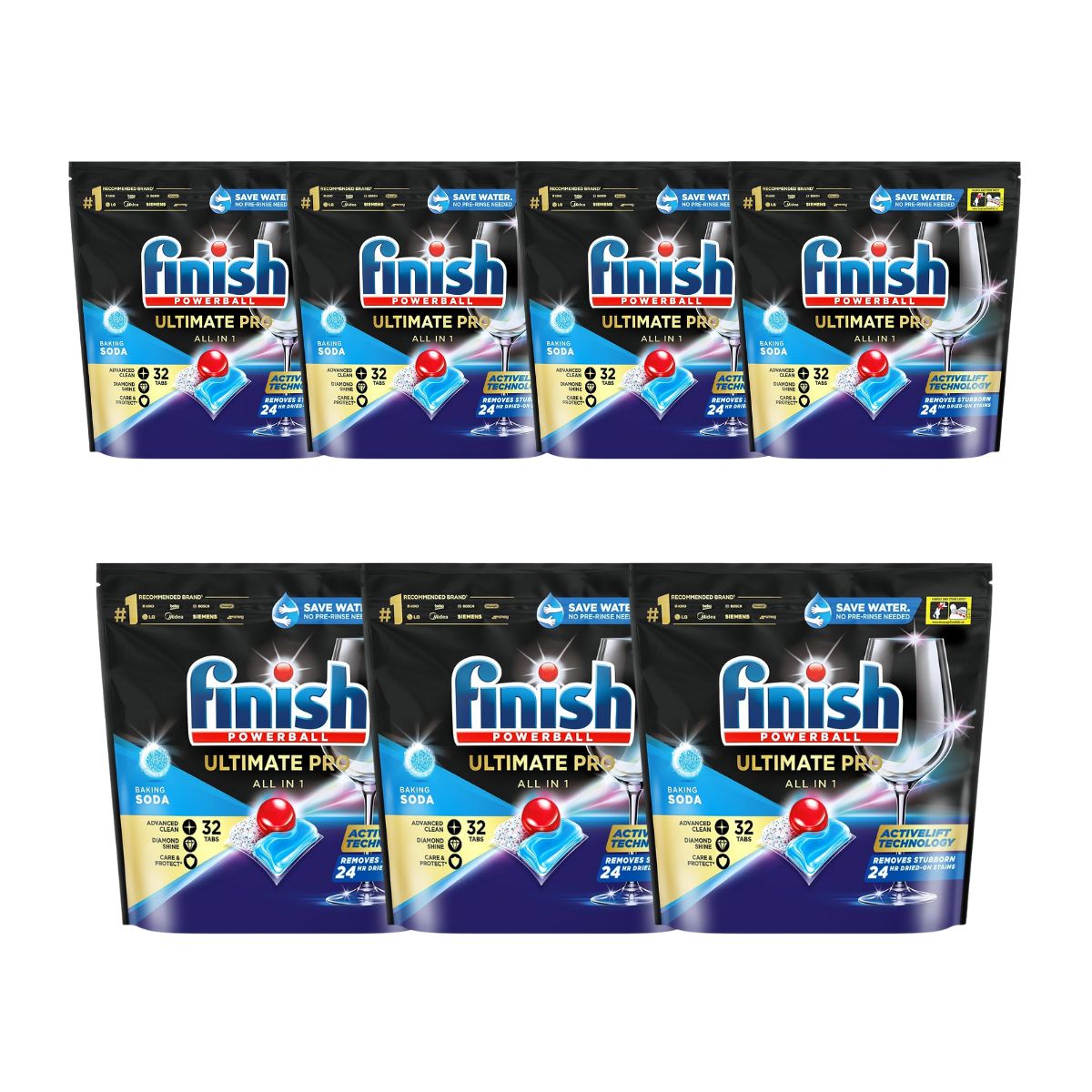 Finish Ultimate Pro 224 Baking Soda Dishwasher Tablets
