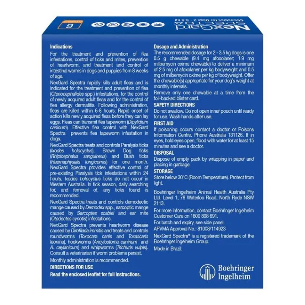 NexGard Spectra Dogs 2 3.5kg 6pk