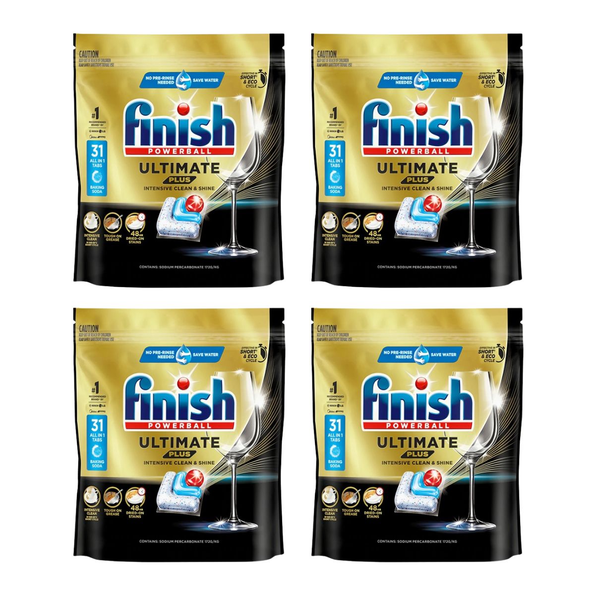 Finish Ultimate Plus X 124 Baking Soda Dishwasher Tablets