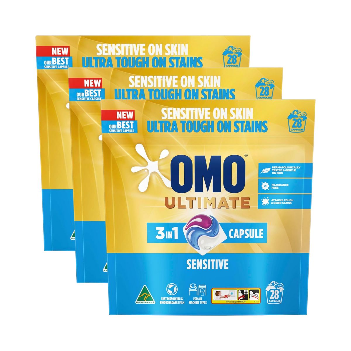 Omo Ultimate 3In1 Sensitive Laundry Capsules