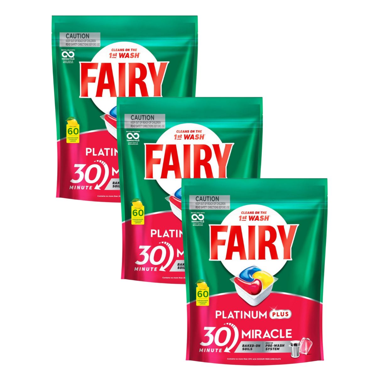 Fairy Platinum Plus X 180 Lemon Dishwasher Tablets