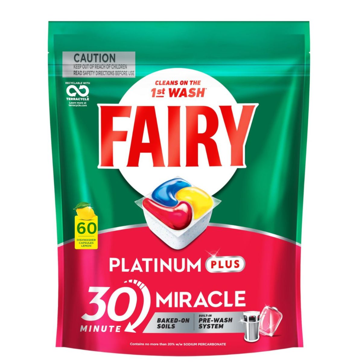 Fairy Platinum Plus X 60 Lemon Dishwasher Tablets