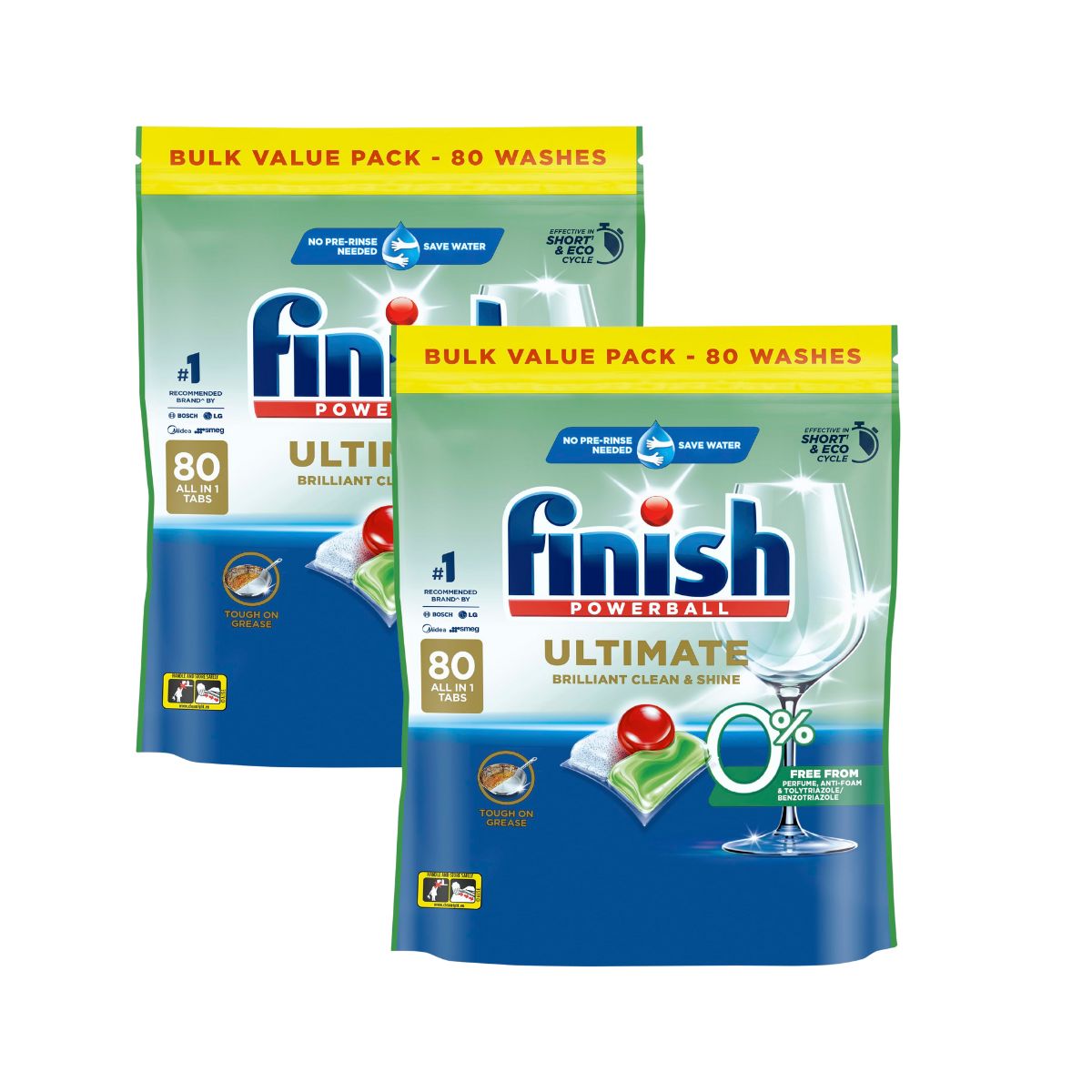 Finish Ultimate 0% Foam 160 Dishwasher Tablets
