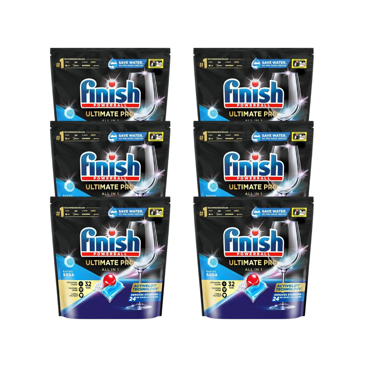 Finish Ultimate Pro 192 Baking Soda Dishwasher Tablets