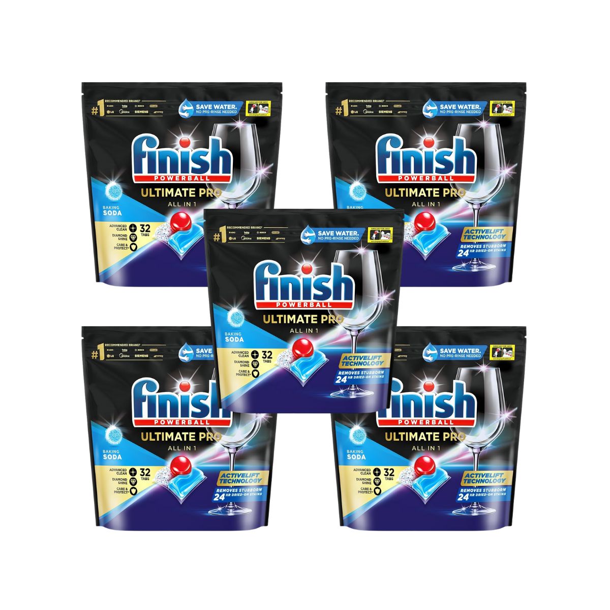 Finish Ultimate Pro 160 Baking Soda Dishwasher Tablets