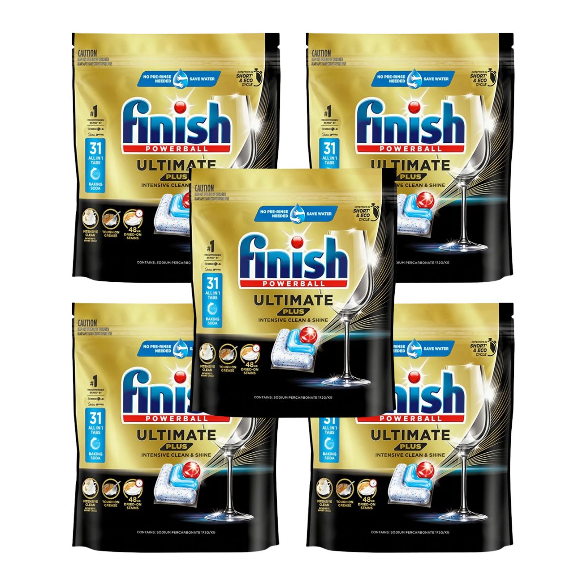 Finish Ultimate Plus X 155 Baking Soda Dishwasher Tablets