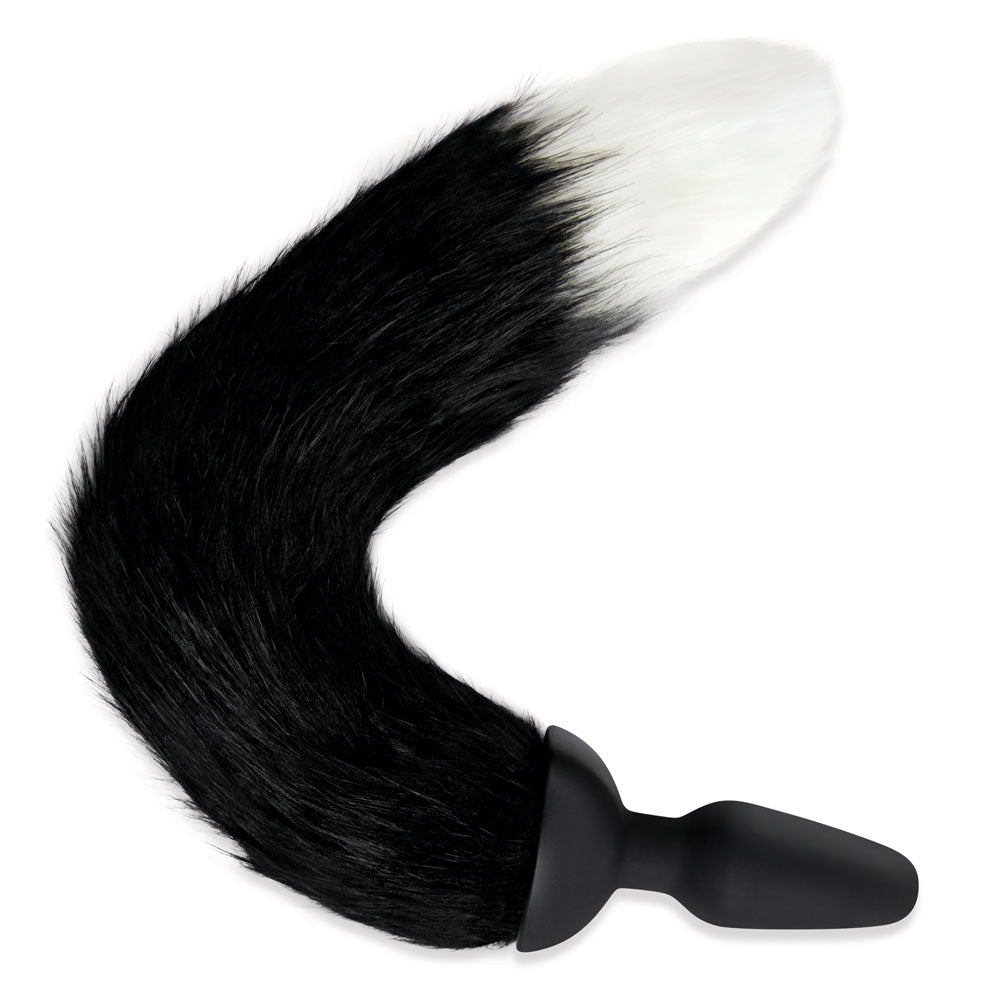 Whipsmart Furry Tales Silicone Foxtail Rechargeable Butt Plug - Black 9.5 Cm Vibrating With Tail & Remote Control