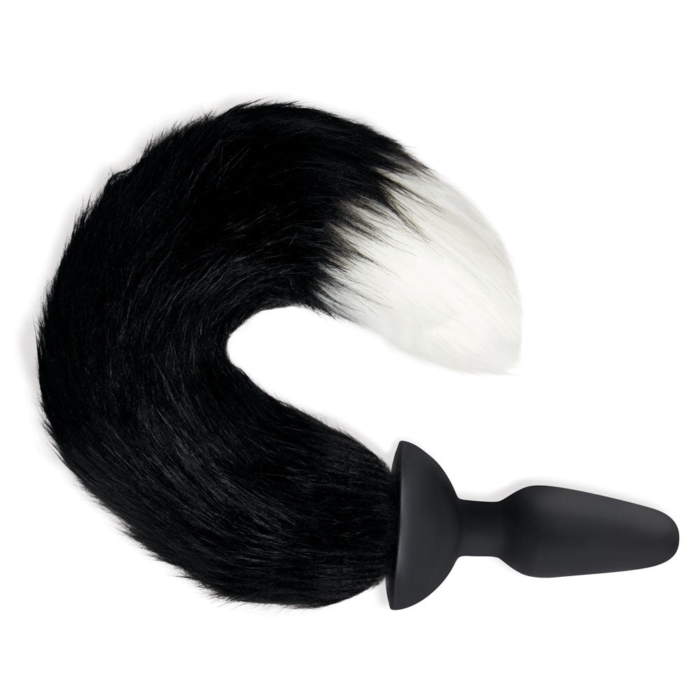 Whipsmart Furry Tales Silicone Foxtail Rechargeable Butt Plug - Black 9.5 Cm Vibrating With Tail & Remote Control