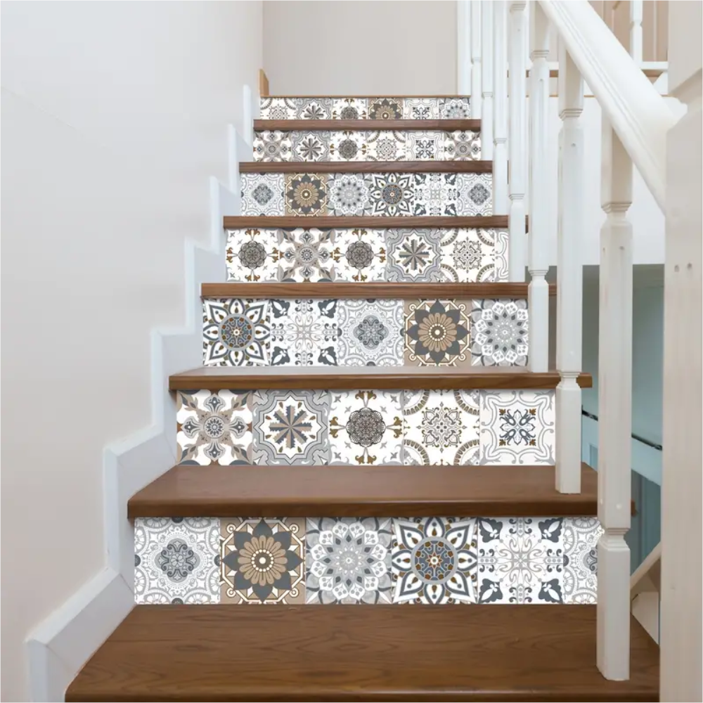 Wallpaper Brown Gray 10 Centimetre X 24 Pieces Pvc Tile Stickers