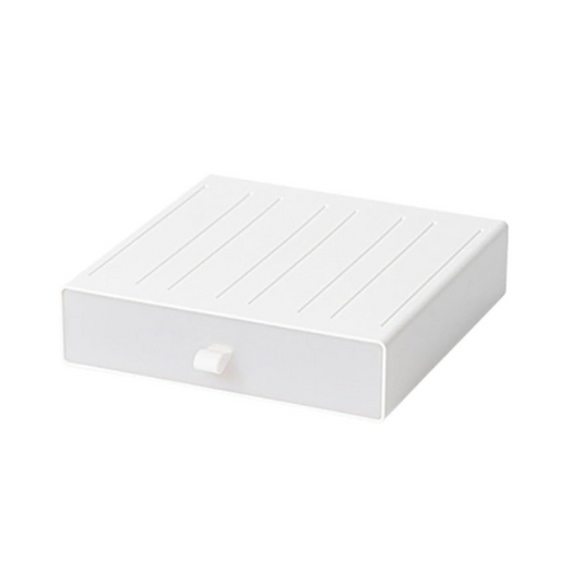 Storage Box White 20X20x5cm Desktop Stackable Drawer Type Organizer